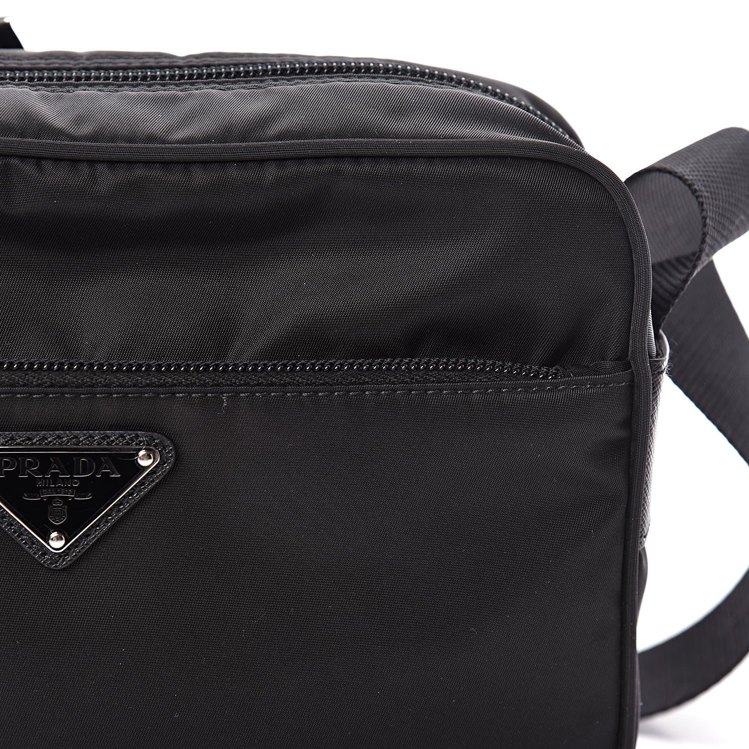 Prada Nylon Vela Messenger Bag Black 7 of 9