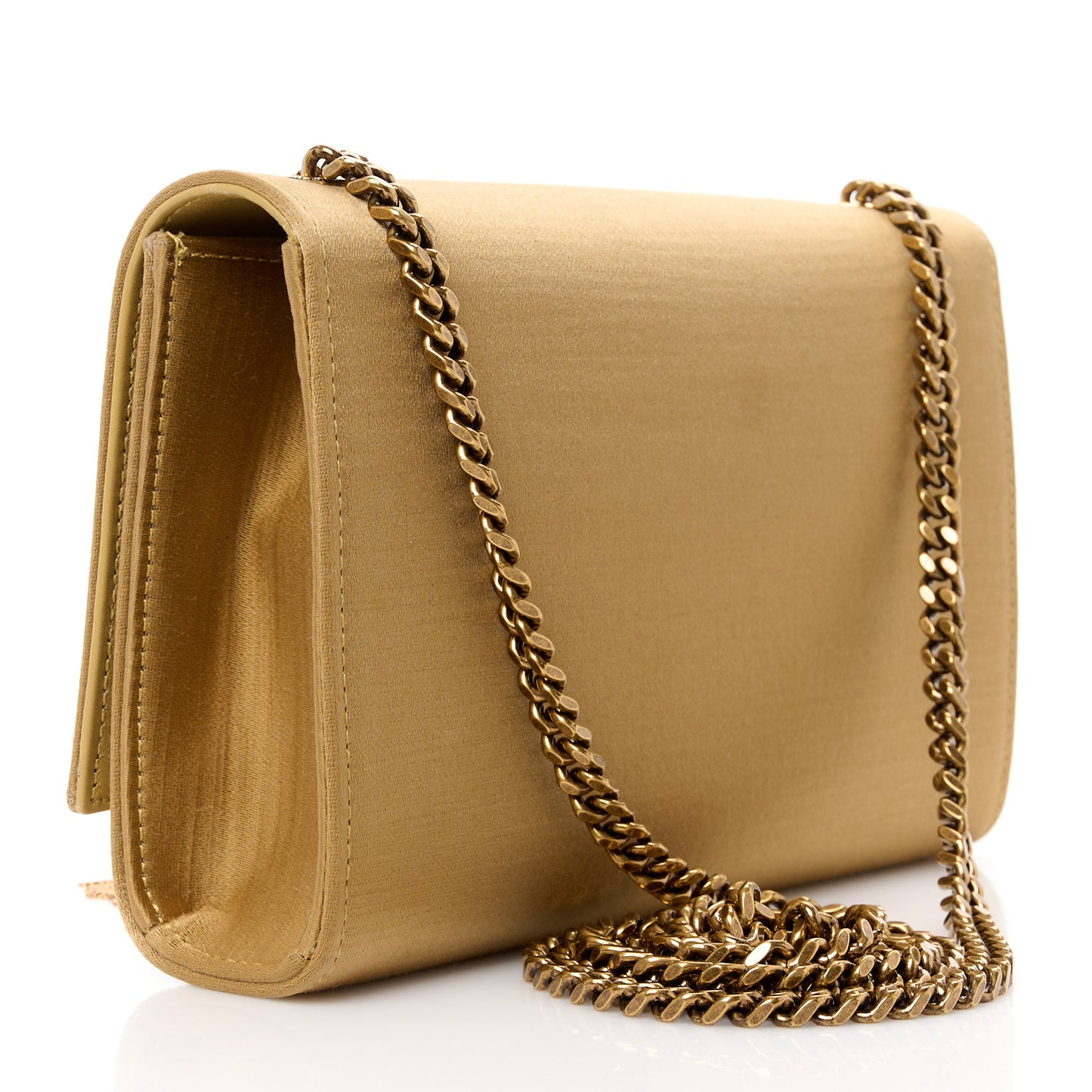 Satin Small Classic Monogram Kate Tassel Satchel Sahara Beige