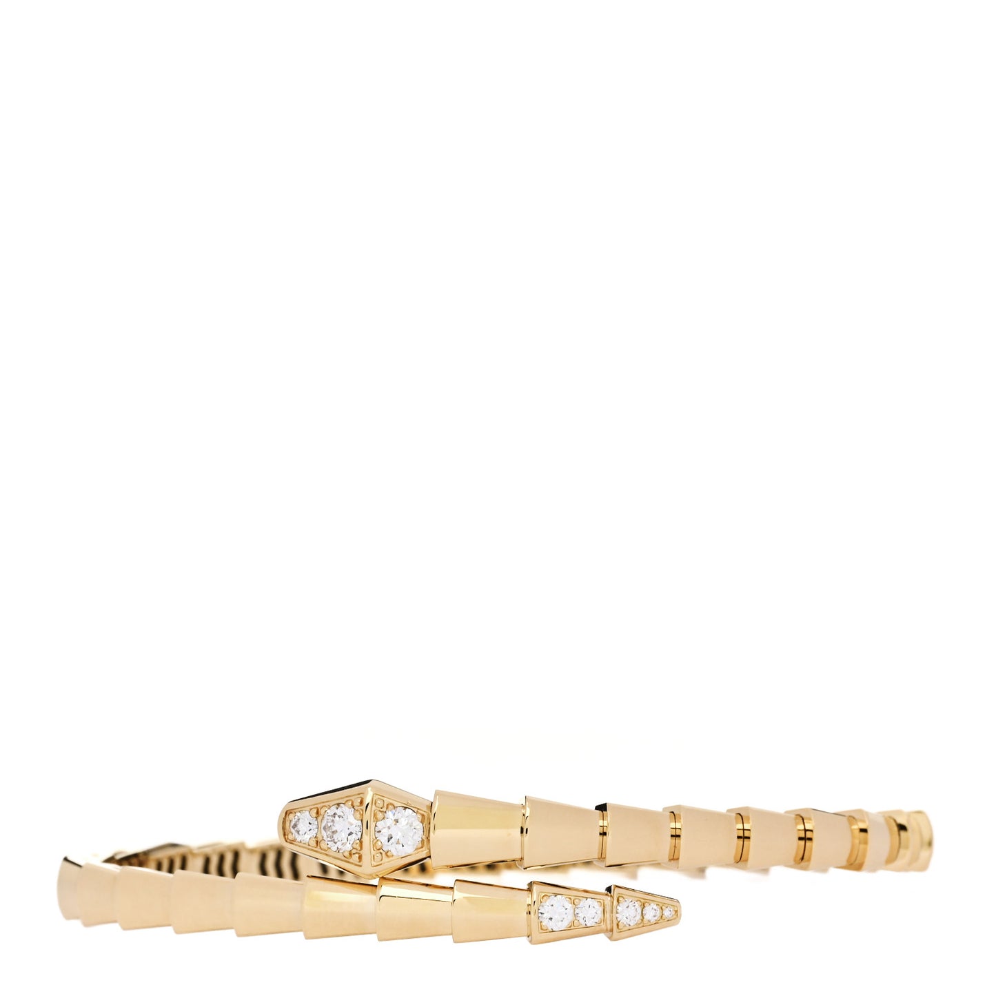 18K Yellow Gold Diamond Serpenti Viper Bracelet M
