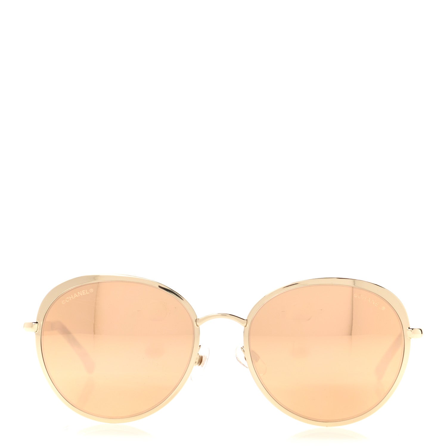 Chanel Round Mirror Sunglasses 4206 Gold 2 of 8
