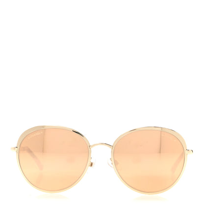 Chanel Round Mirror Sunglasses 4206 Gold 2 of 8