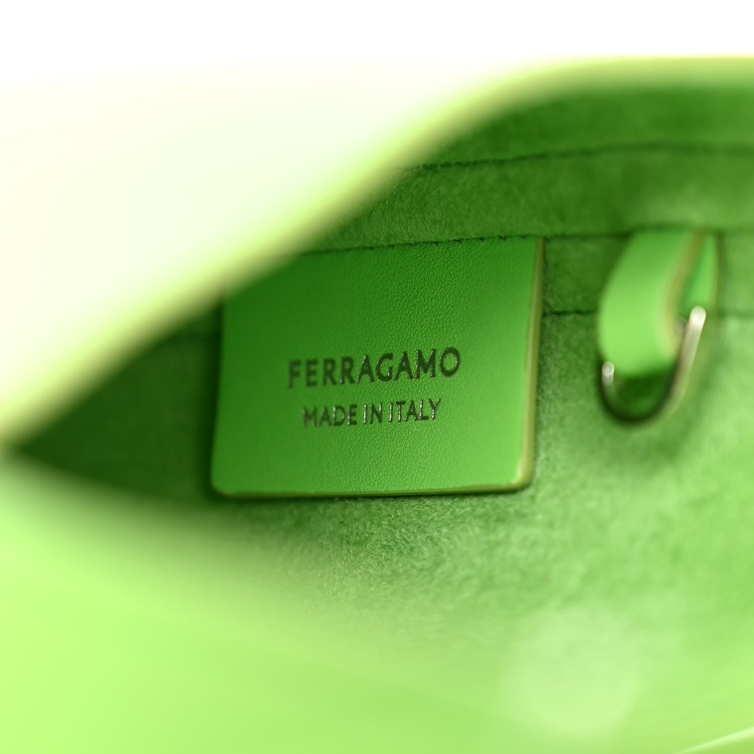 Salvatore Ferragamo Soft Calfskin Mini Gancini Hobo Lime 6 of 9