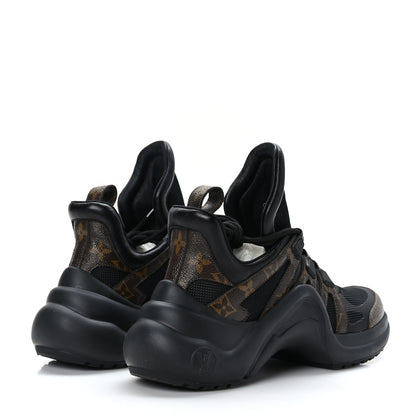 Louis Vuitton Calfskin Patent Monogram LV Archlight Sneakers 37.5 Black 4 of 9