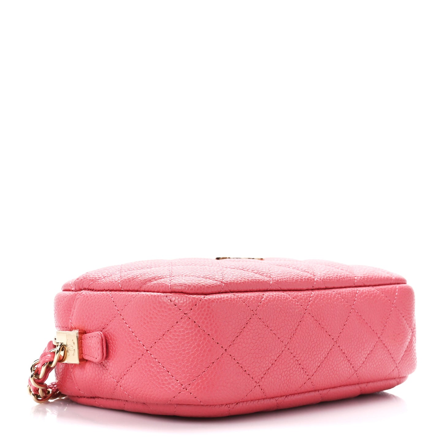 Iridescent Caviar Small Timeless Camera Case Coral