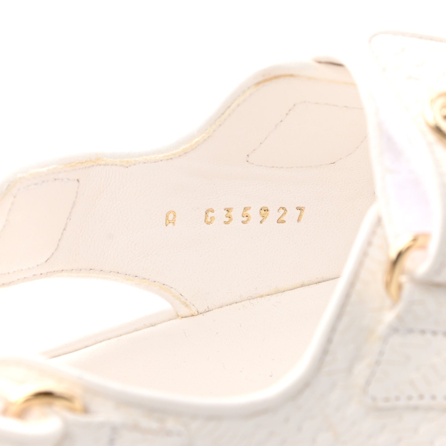 Calfskin Printed Velcro Dad Sandals 36.5 White