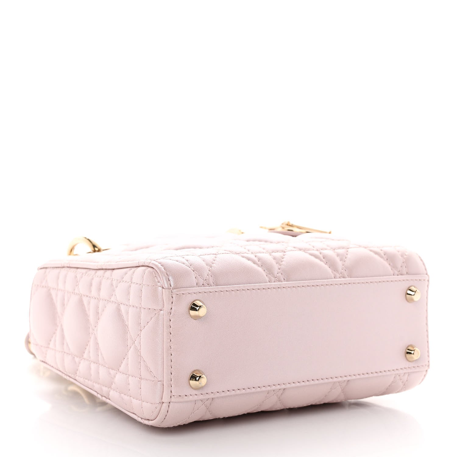 Christian Dior Metallic Lambskin Cannage Mini Lady Dior Lotus 4 of 10