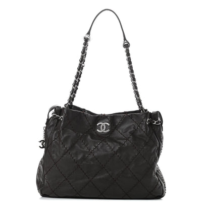 Chanel Calfskin Expandable Tote Dark Brown 1 of 12