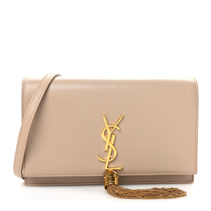 Saint Laurent Smooth Calfskin Classic Monogram Kate Tassel Chain Wallet Nude Powder 1 of 10