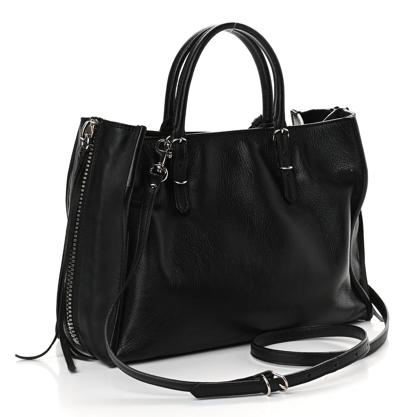 Calfskin Papier Mini A4 Tote Black