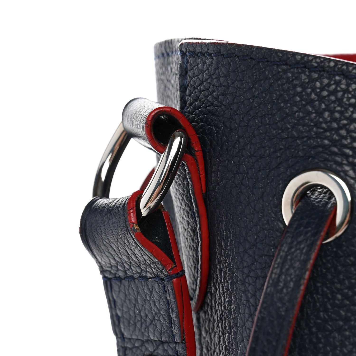 Louis Vuitton Soft Calfskin Braided Lockme Bucket Marine Rouge 12 of 12