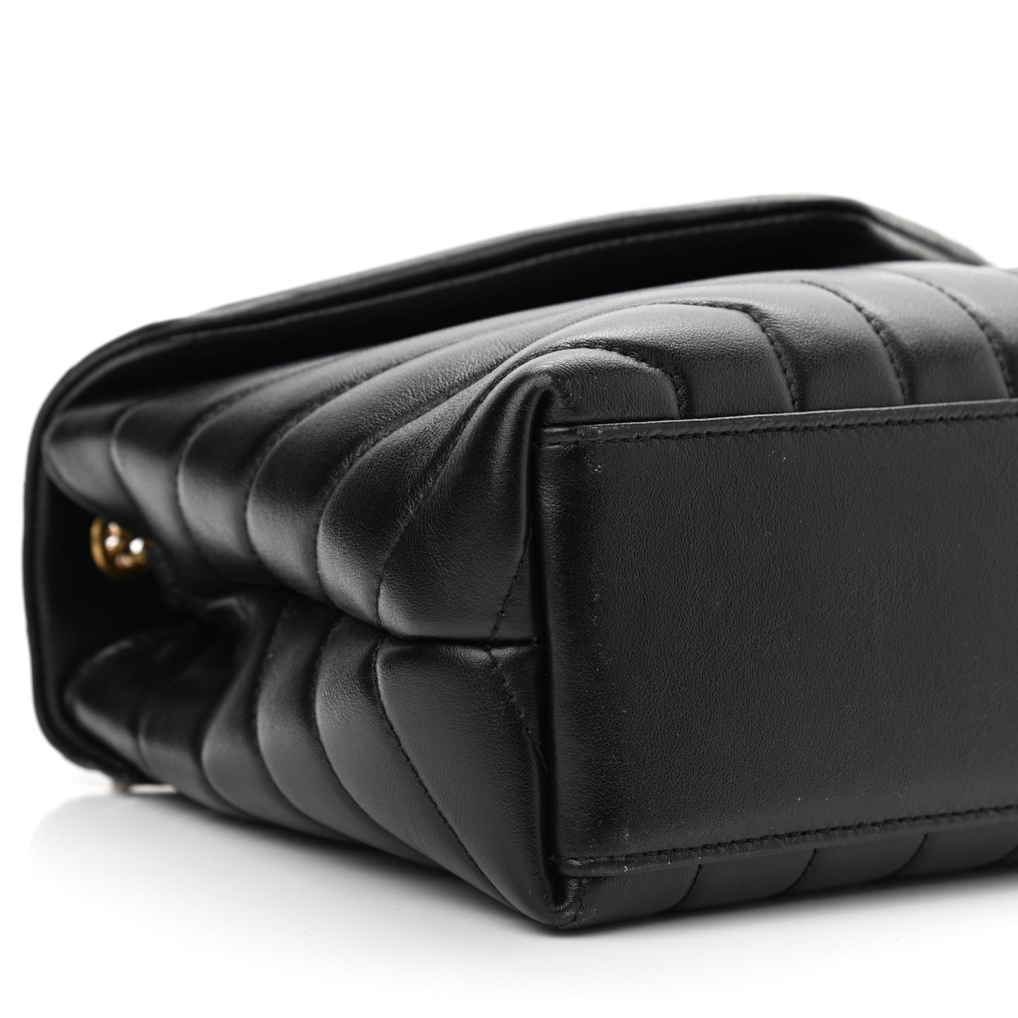 Calfskin Y Quilted Monogram Small Loulou Chain Satchel Black