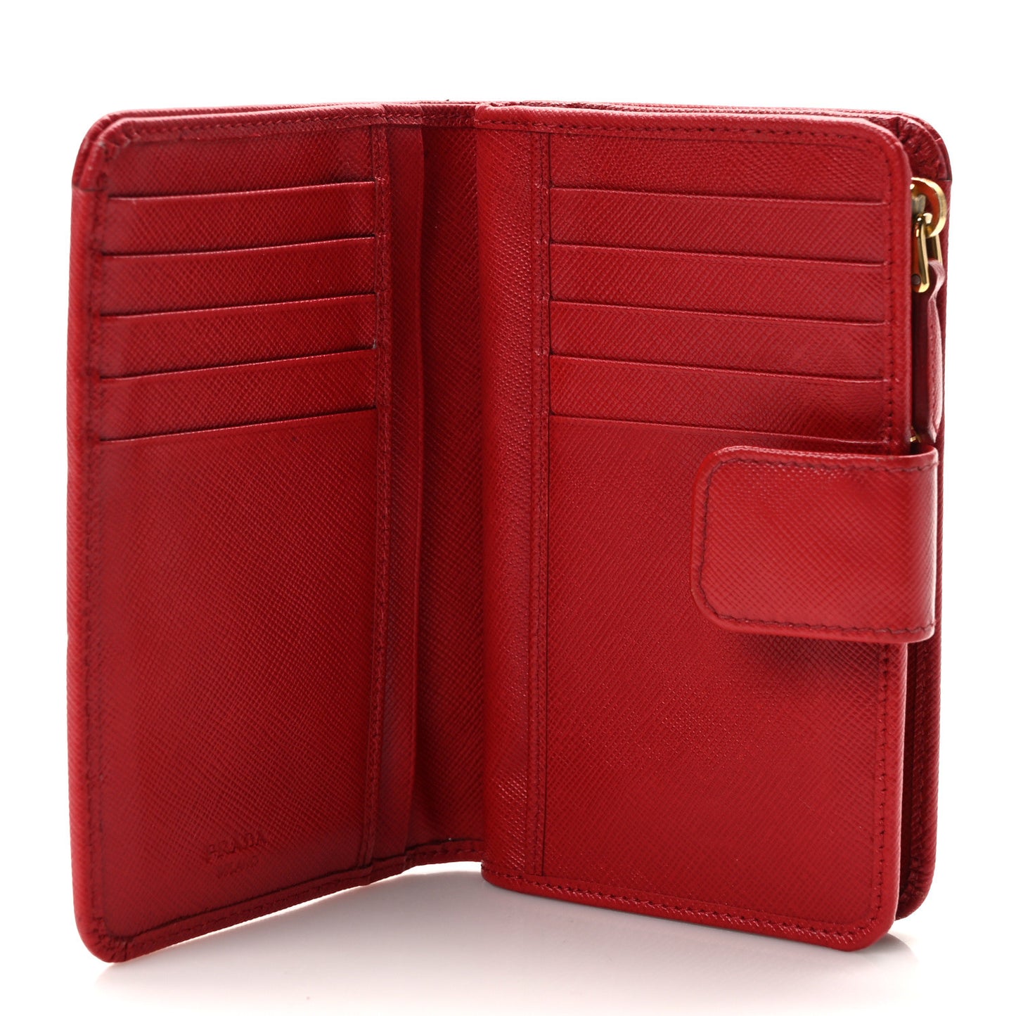 Saffiano Metal Compact Wallet Fuoco