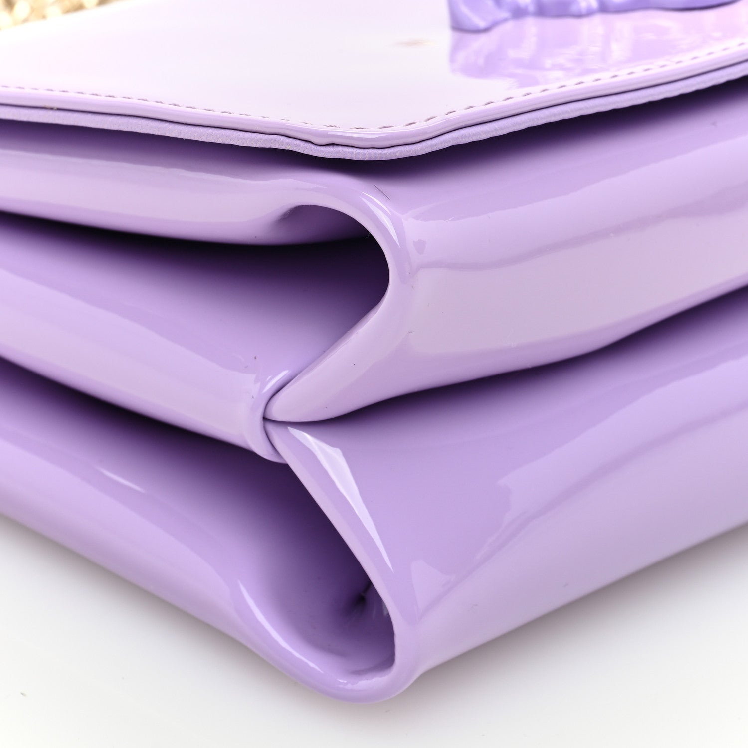 Versace Patent Palazzo Medusa Chain Shoulder Bag Purple 10 of 12