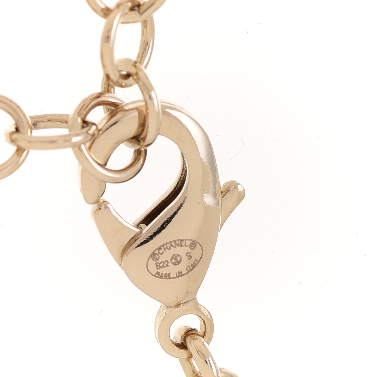 Chanel Crystal Textured CC Pendant Necklace Gold 5 of 6