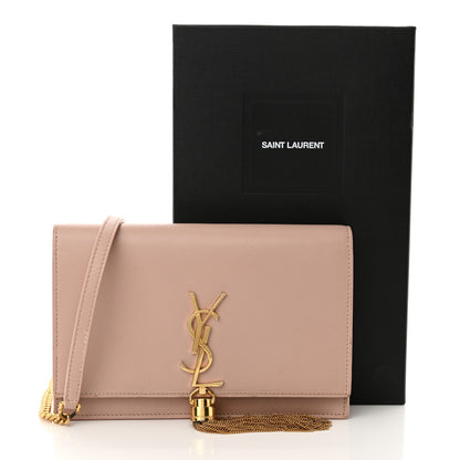 Saint Laurent Smooth Calfskin Classic Monogram Kate Tassel Chain Wallet Pale Pink 21 of 21