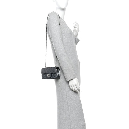 Chanel Metallic Caviar Quilted Extra Mini Flap Dark Grey 2 of 10