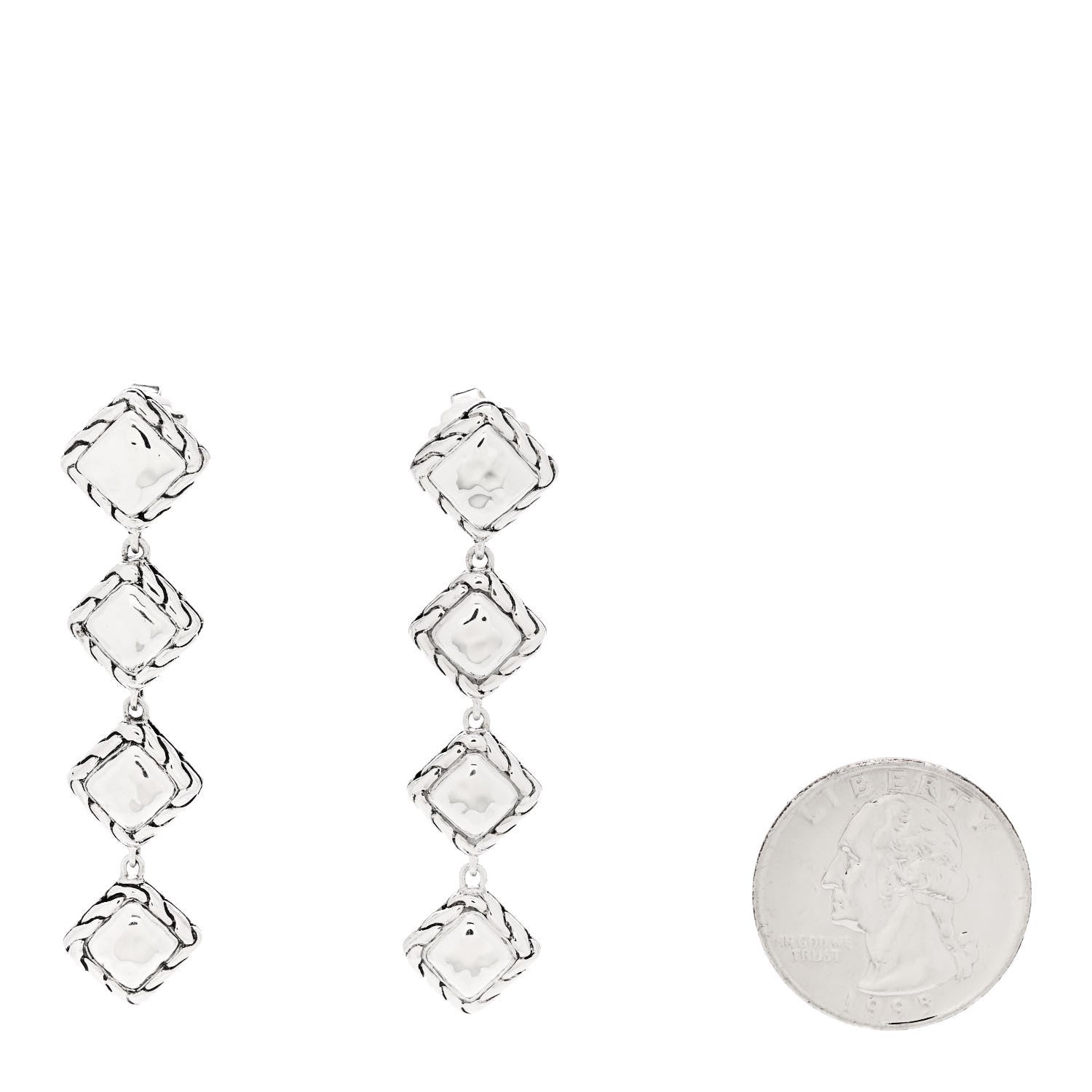 John Hardy Sterling Silver Palu Square Drop Earrings 2 of 4