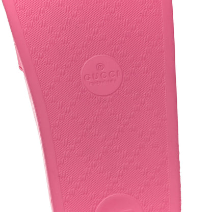 Gucci Rubber Womens Logo Slide Sandals 39 Fuchsia 9 of 11