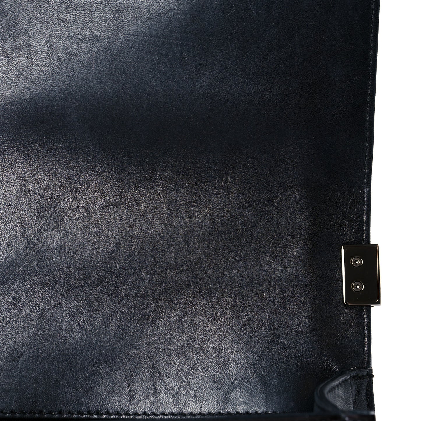 Patent Calfskin Quilted Small Boy Flap Black