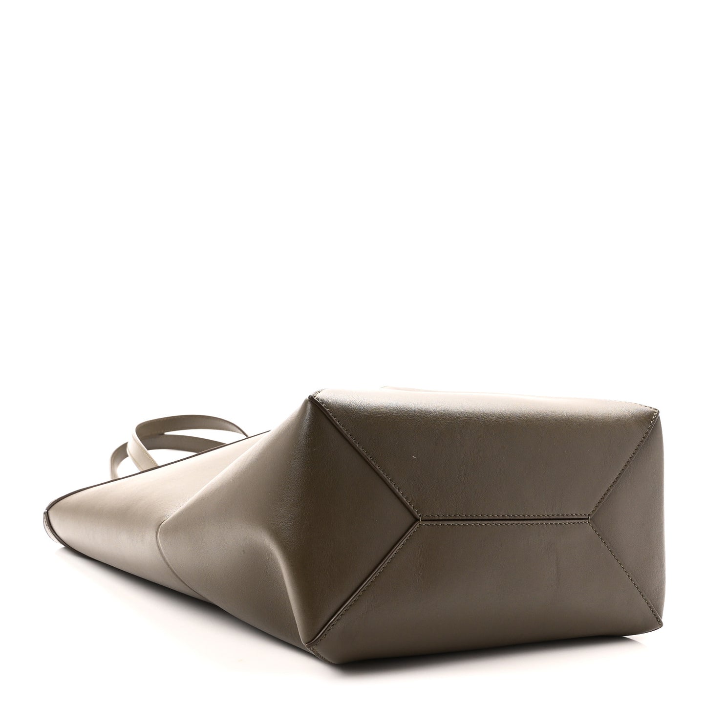 Shiny Calfskin Medium Puzzle Fold Tote Dark Khaki Green