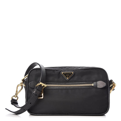 Prada Tessuto Nylon Saffiano Small Crossbody Bag Black 1 of 10