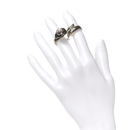 John Hardy Sterling Silver 18K Yellow Gold Orange Sapphire Cobra Knuckle Ring 52 6 2 of 6