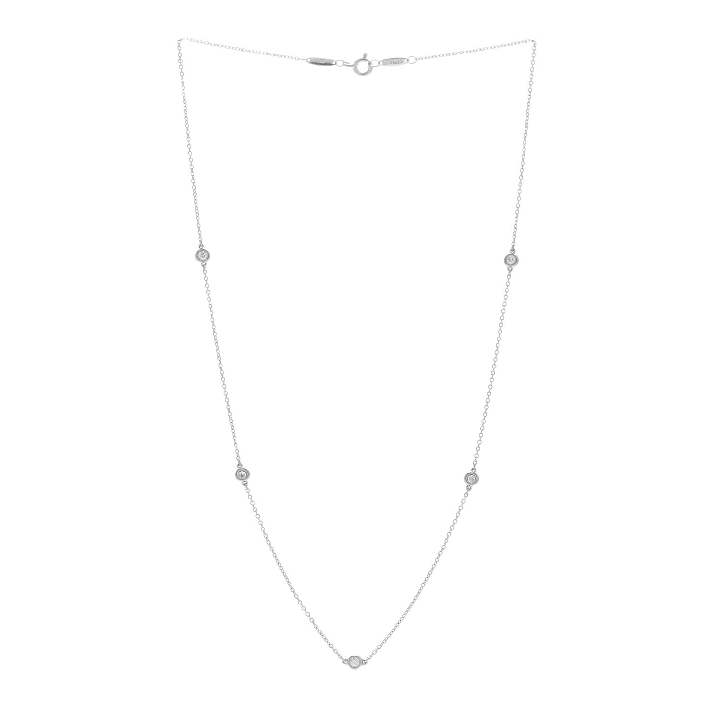 Sterling Silver Diamond .35ctw Elsa Peretti Diamonds by the Yard Five Station Necklace