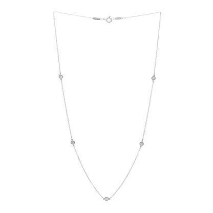 Tiffany Sterling Silver Diamond .35ctw Elsa Peretti Diamonds by the Yard Five Station Necklace 3 of 4