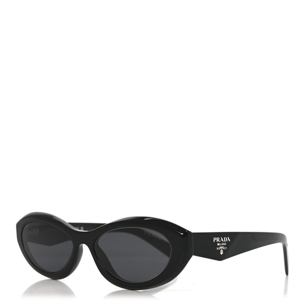 Prada Acetate Oval Sunglasses SPR 26Z Black 1856406 – FASHIONPHILE