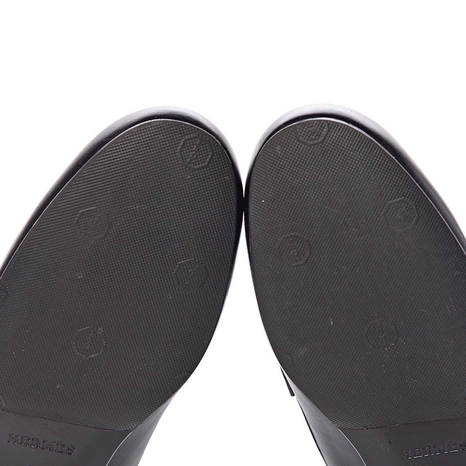 Hermes Calfskin Womens Kennedy Loafers 37 Black 9 of 11