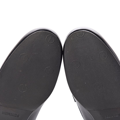 Hermes Calfskin Womens Kennedy Loafers 37 Black 9 of 11