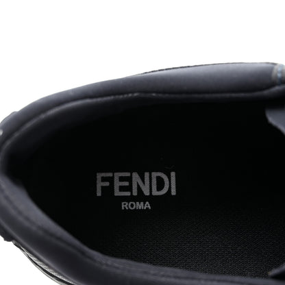 Fendi Fabric Jacquard Vitello Technical Fabric FF Mens Fendi Force Low Top Sneaker 8 Black Blue 8 of 9
