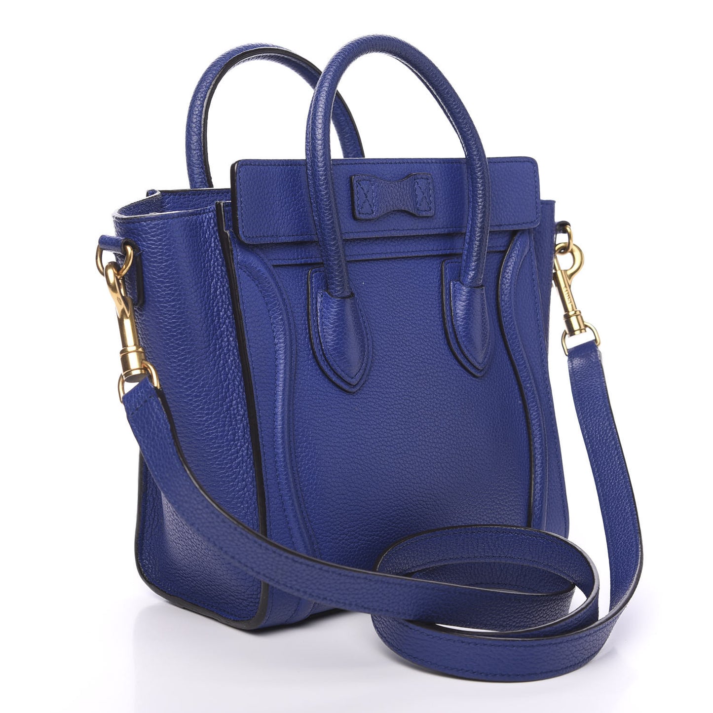 Drummed Calfskin Nano Luggage Indigo