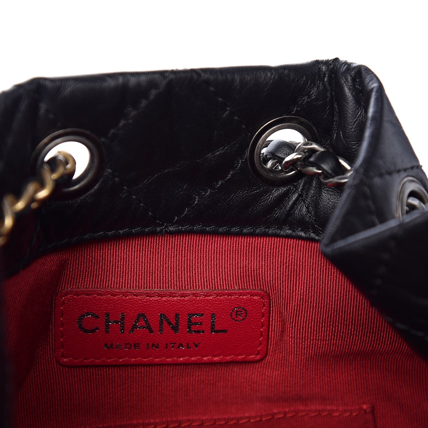 Aged Calfskin Quilted Small Gabrielle Backpack Black