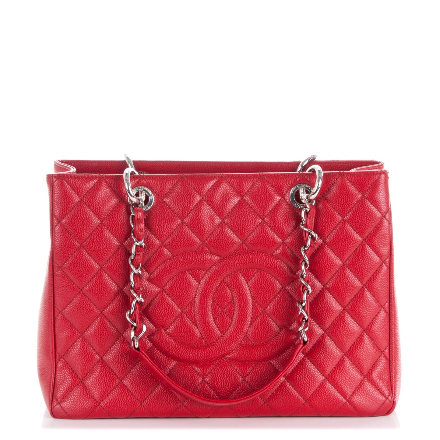 Caviar Quilted Grand Shopping Tote GST Red