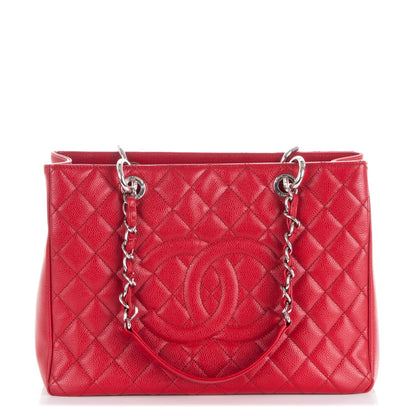 Chanel Caviar Quilted Grand Shopping Tote GST Red 1 of 7