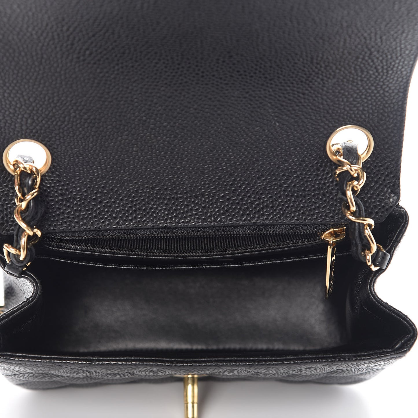 Caviar Quilted Mini Square Flap Black