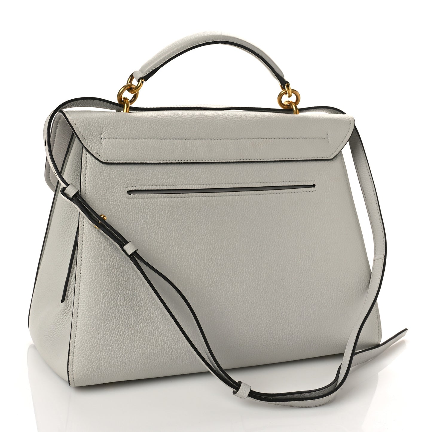 Calfskin Medium Margot Top Handle Satchel Light Grey