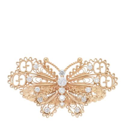 Gucci 18K Yellow Gold Diamond Butterfly Ring 56 7.75 1 of 6