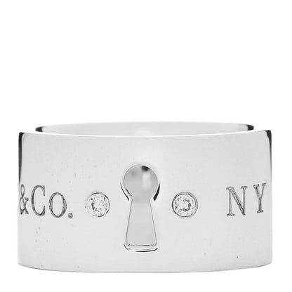 Tiffany Sterling Silver Diamond Wide Locks Band Ring 47 4 1 of 4