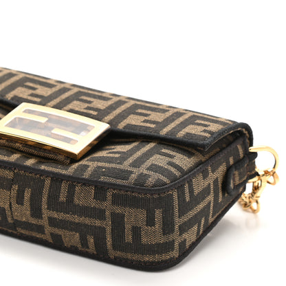 Fendi Fabric Jacquard FF 1974 Mini Baguette Tobacco Moro Black 10 of 10
