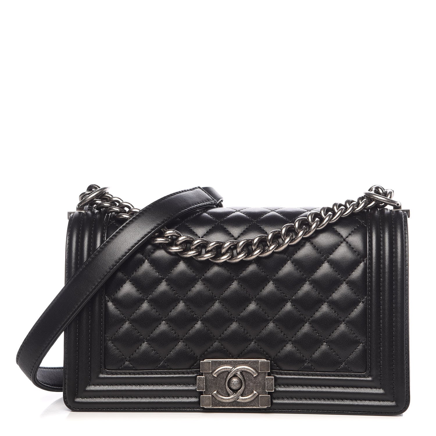 Chanel Lambskin Quilted Medium Boy Flap Black 1 of 10
