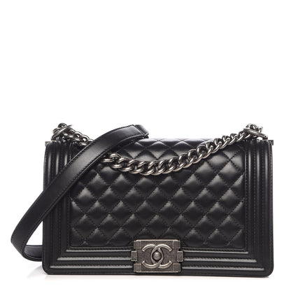 Chanel Lambskin Quilted Medium Boy Flap Black 1 of 10