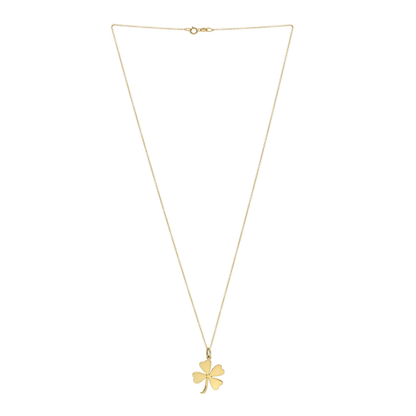 18K Yellow Gold Large Clover Pendant Necklace