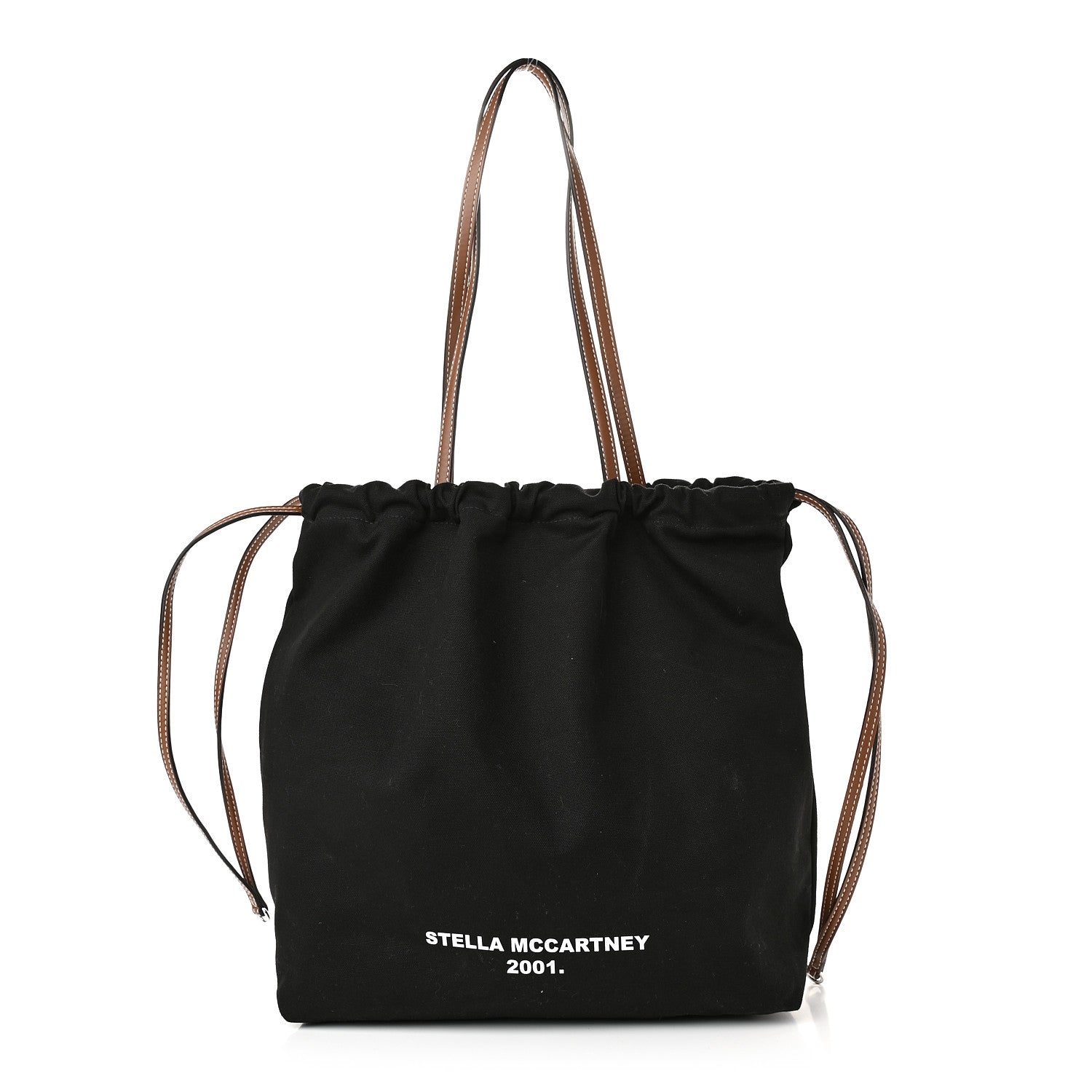 Stella McCartney Canvas Printed Drawstring Tote Bag Black 1 of 10