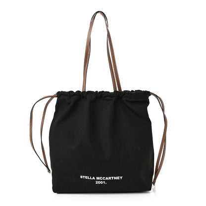 Stella McCartney Canvas Printed Drawstring Tote Bag Black 1 of 10