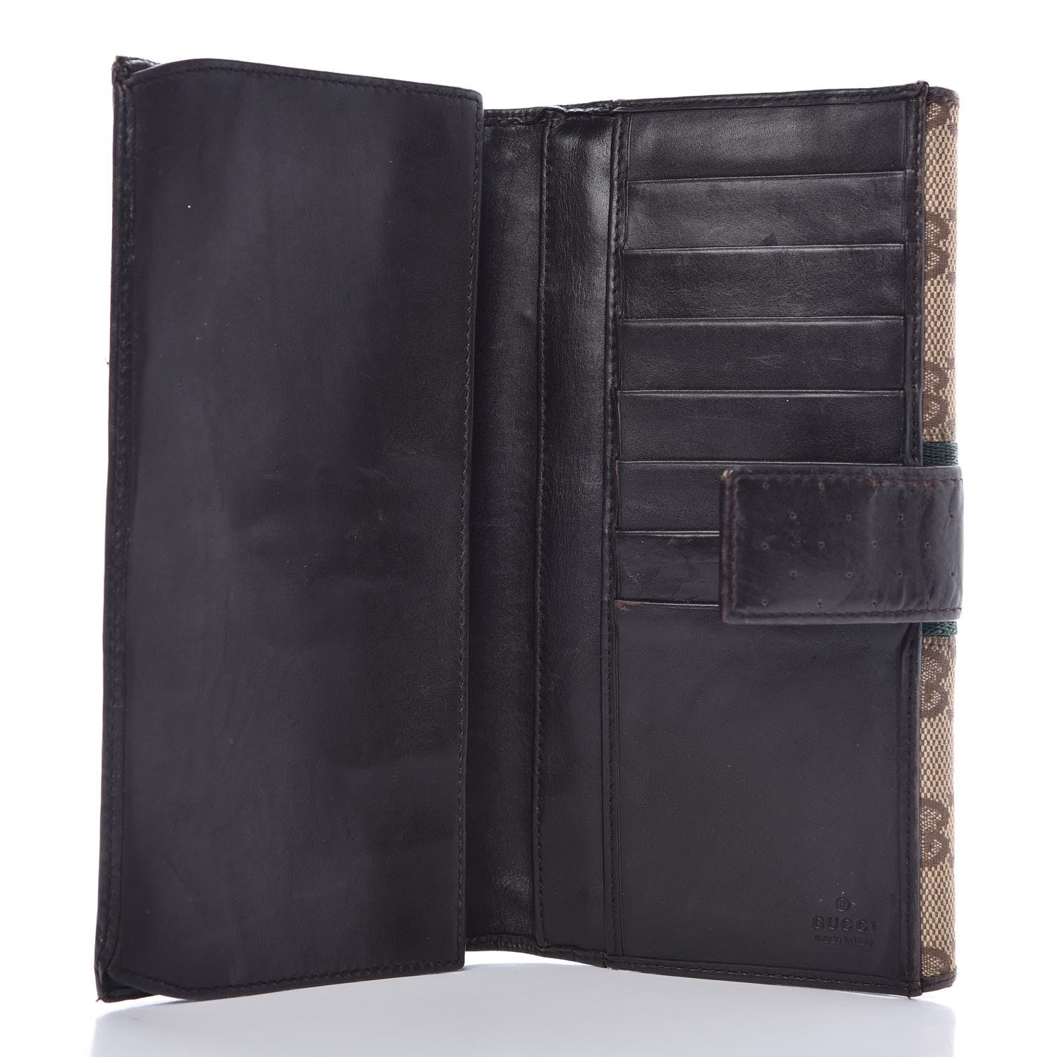 Gucci Monogram Web GG Reins Wallet Dark Brown 6 of 20