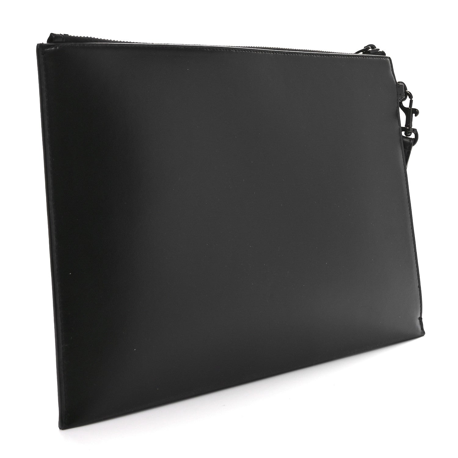 Saint Laurent Shiny Calfskin Monogram Zipped Tablet Holder Black 3 of 8