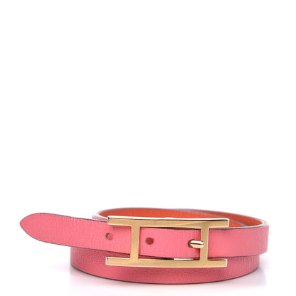 Hermes Swift Behapi Double Tour Reversible Bracelet XS Rose Azalee Orange Poppy 1 of 7