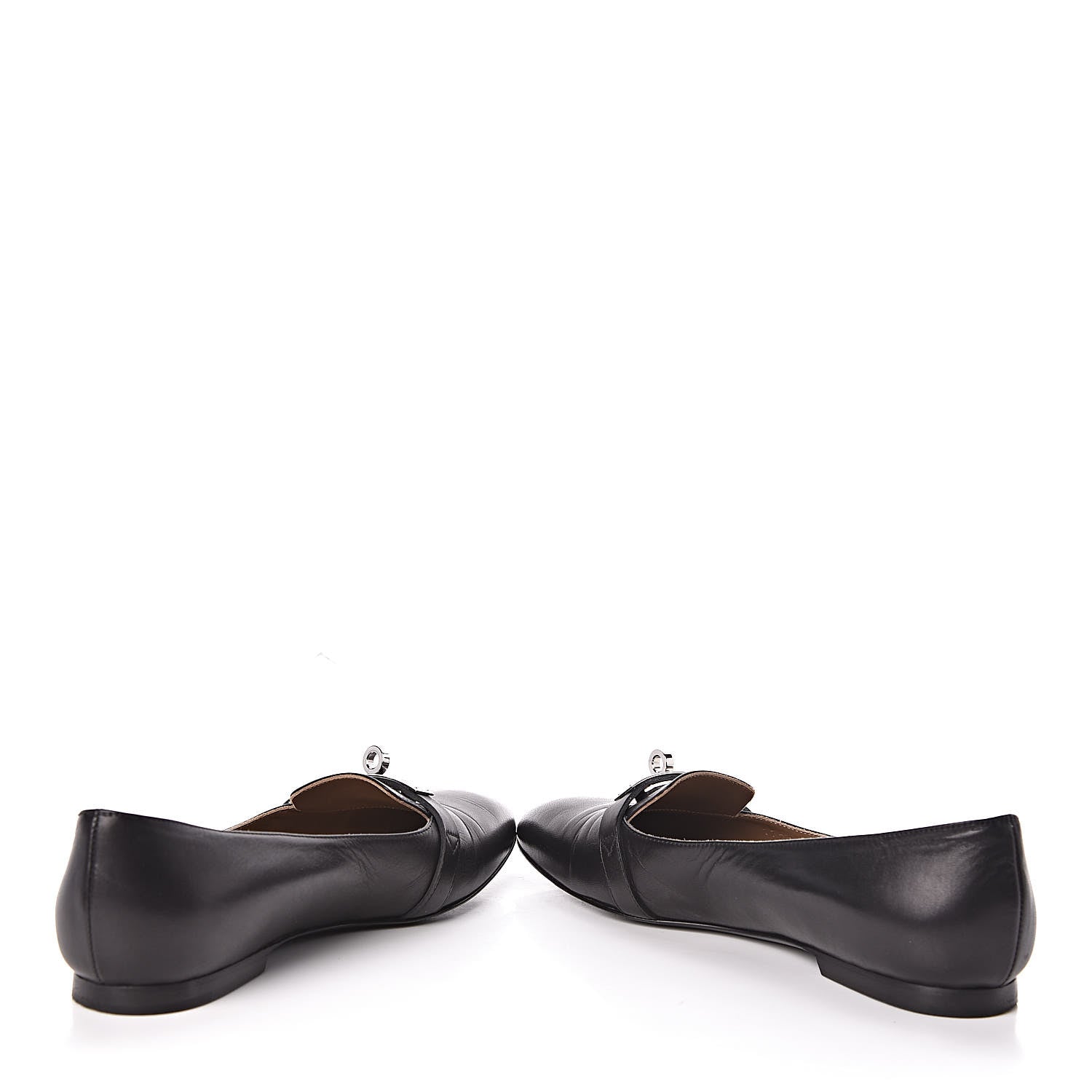 Hermes Calfskin Pegase Ballerina Flats 37 Black 5 of 10